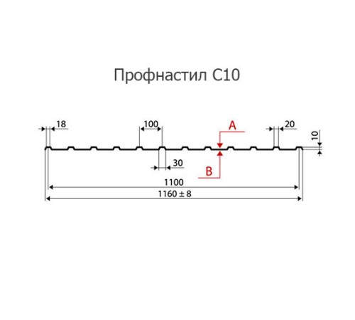 Профнастил нержавеющий С10 0.75 AISI 304