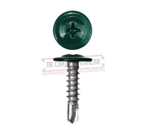 Саморезы ПШС 4,2х16 RAL 6005 (1000 шт)