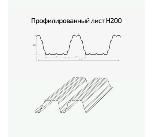 Профлист Н200-840 Полиэстер RAL-7004-0.8